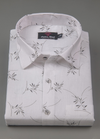 Turkey Linen White Shirt with Grey & Rust Print for Men