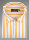 Linen White with Yellow Colour Big Patta for Mens Shirt