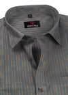 Linen Jute Grey Colour with Golden Line Shirt for Men