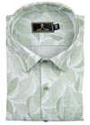 Linen Digital lofstic Print White with Pista Color Men’s Shirt