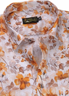 Linen Rusiyano Digital Printed Cream With Orange Gold Colour Men’s Shirt
