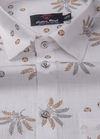 Turkey Linen White Shirt with Grey Rust Print for Men