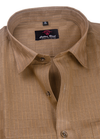 Linen Jute Dark Foam Colour with Golden Line Shirt for Men