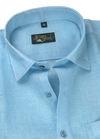 Linen Jute Ice Blue Colour Shirt For Men