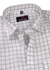 inen White with Grey Colour Big Checks Shirt for Men