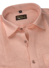 Linen Jute Peach Colour Shirt For Men