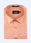 Pure Linen Cotton Khadi Shed Orenge Colour Shirt