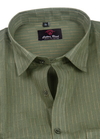 Linen Jute Mehndi Colour with Golden Line Shirt for Men