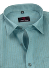 Linen Jute Mint Colour with Golden Line Shirt for Men