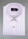 Linen White with Pink Colour Small Patta for Mens Shirt