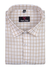 Linen White with Foam Colour Big Checks Shirt for Men