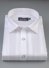 Pure White Cotton Snowdrift Laining Shirts For Men's