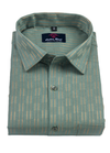 Linen Jute Pista Colour with Golden Line Shirt for Men