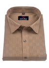 Linen Jute Dark Foam Colour with Golden Line Shirt for Men