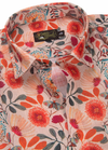 Linen Rusiyano Digital Printed Peach With Dark Orange Flower Print Men’s Shirt