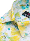 Linen Digital Multicolour Print Yellow with Rama Colour Men's Shirt