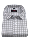 Linen White with Grey Colour Checks Shirt for Men