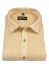 Linen Jute Light Lemon Colour Shirt For Men