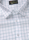 Linen White With Mint Green Colour Shirt For Men