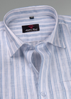 Linen White with Blue New Lining Patta Shirt for Men