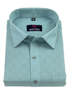 Linen Jute Mint Colour with Golden Line Shirt for Men