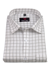 inen White with Grey Colour Big Checks Shirt for Men