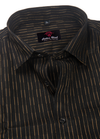 Linen Jute Full Black Colour with Golden Line Shirt for Men