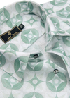 Linen Digital Sparrow Print White with Pista Color Men’s Shirt