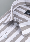 Linen White with Grey Colour Big Patta for Mens Shirt