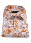 Linen Rusiyano Digital Printed Cream With Orange Gold Colour Men’s Shirt