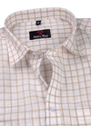 Linen White with Foam Colour Big Checks Shirt for Men