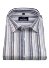 Linen White with Grey Big Patta New Lining Shirt for Men
