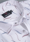 Linencotton White with Blue Mehrun Messy Print Mens Shirt