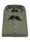 Linen Jute Mehndi Colour with Golden Line Shirt for Men