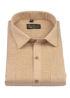 Linen Jute Dark Chikoo Foam Colour Shirt For Men