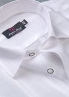Pure White Cotton Snowdrift Laining Shirts For Men's