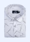 Linen Cotton Turkey Print White With Grey Messy Print Shirts