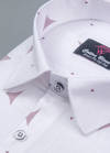 Linen cotton. White with Pink Colour Zacks Print Mens Shirt