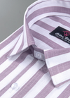 Linen White with Light Wine Colour Big Patta for Mens Shirt