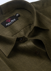 Pure Linen Mehndi Colour Men's Shirts