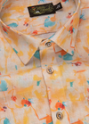 Linen Rusiyano Digital Print Mango With Sky Multicolour Men’s Shirt