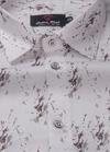 Turkey Linen White Shirt with Grey & Maroon Print for Men