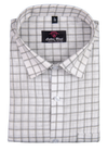 inen White with Grey Colour Big Checks Shirt for Men