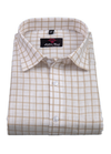 Linen White with Foam Colour Big Checks Shirt for Men