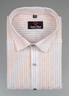 Linen Jute White Colour with Golden Line Shirt for Men