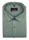 Linen Jute Pista Colour with Golden Line Shirt for Men