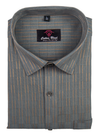 Linen Jute Grey Colour with Golden Line Shirt for Men