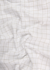Pure Linen White Check Shirt with Brown Lines for Men