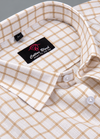 Linen White with Foam Colour Big Checks Shirt for Men
