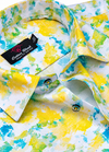 Linen Digital Multicolour Print Yellow with Rama Colour Men's Shirt